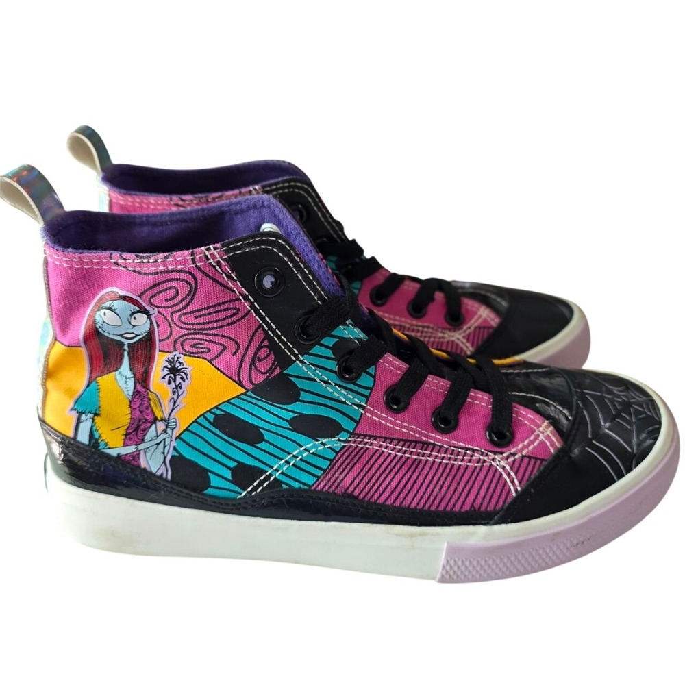 Disney Nightmare Before Christmas Jack Sally Patchwork High Top Sneakers Size‎ 7